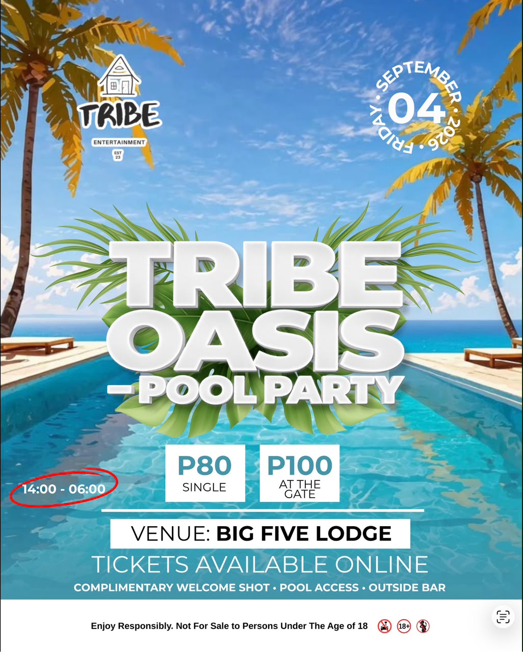 TRIBE OASIS-POOL PARTY poster
